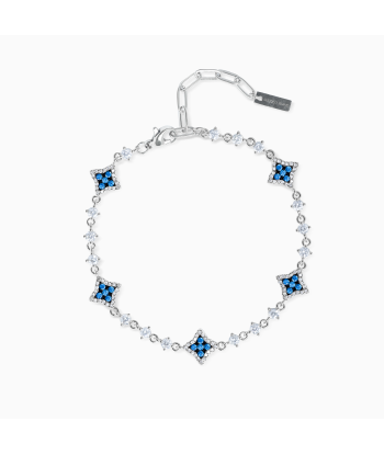 Bracelet Flower Tennis Argenté - Pierres bleues Comparez plus de prix