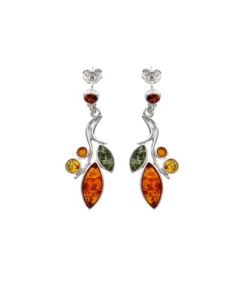 Boucles d'oreilles en argent et ambre les ligaments