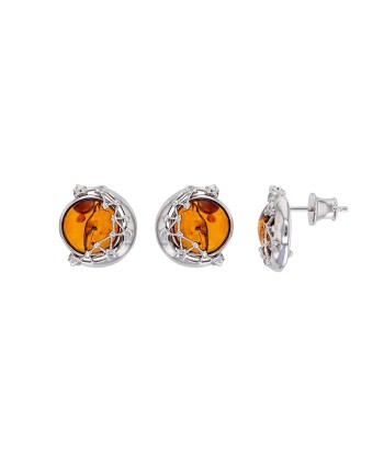 Boucles d'oreilles en argent et ambre Les magasins à Paris