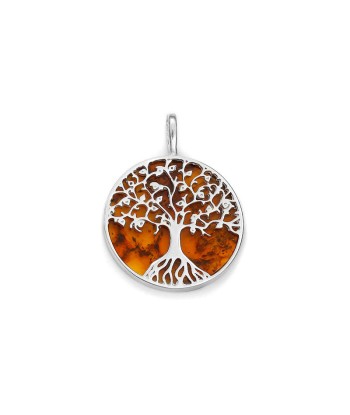 Pendentif en argent et ambre en linge