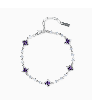 Bracelet Flower Tennis Argenté - Pierres violettes Voir les baskets