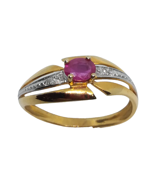 Bague en or, rubis et diamant les ctes