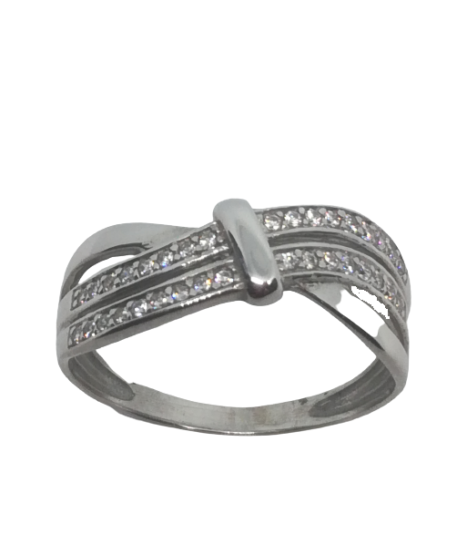 Bague en or gris, oxyde de zirconium sur le site 