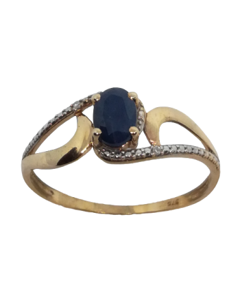 Bague en or, saphir et diamant les ctes