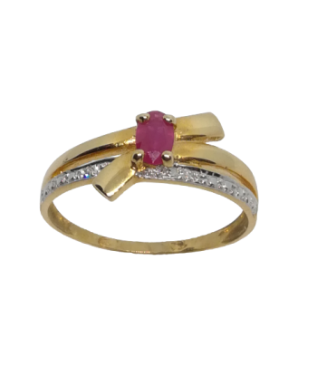 Bague en or, rubis et diamant de France