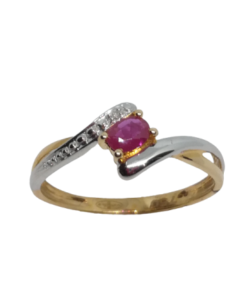 Bague en or, rubis et diamant outlet