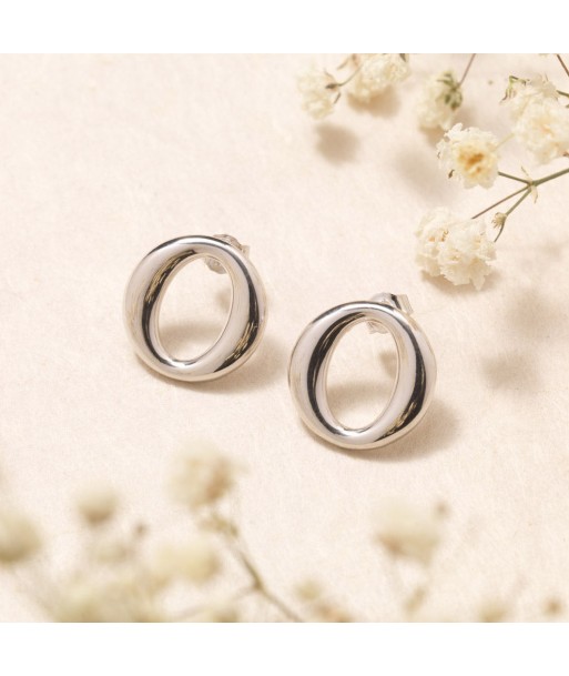 Puces d'oreilles cercles bombés en argent store