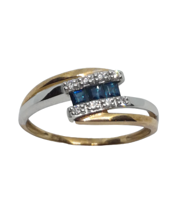 Bague en or, saphir et diamant vente chaude votre 