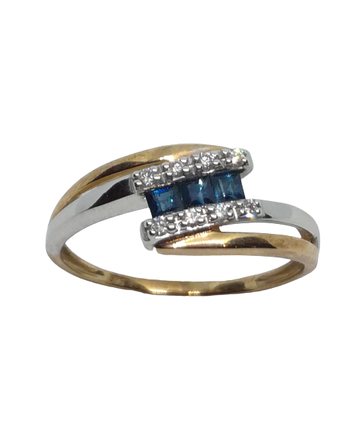 Bague en or, saphir et diamant vente chaude votre 