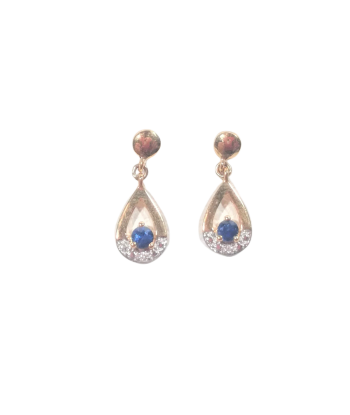 Boucles d'oreilles en or, saphir et diamant d'Europe débarque