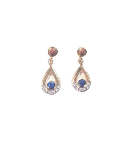 Boucles d'oreilles en or, saphir et diamant d'Europe débarque