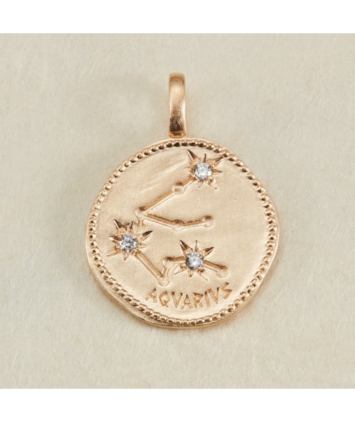 Pendentif Constellation Verseau oxyde de zirconium blanc en plaqué or de France