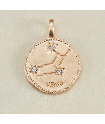 Pendentif Constellation Vierge oxyde de zirconium blanc en plaqué or la colonne vertébrale