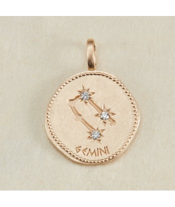 Pendentif Constellation Gémeaux oxyde de zirconium blanc en plaqué or d'Europe débarque