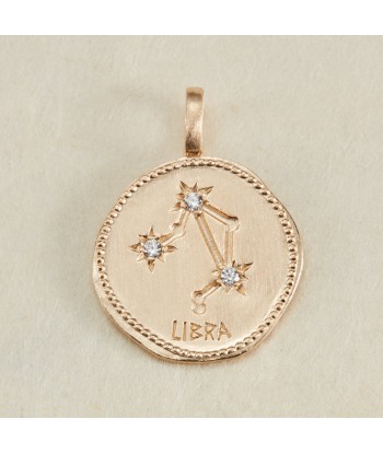 Pendentif Constellation Balance oxyde de zirconium blanc en plaqué or en ligne