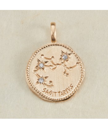 Pendentif Constellation Sagittaire oxyde de zirconium blanc en plaqué or ou a consommer sur place