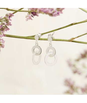 Boucles d'oreilles pendantes anneaux plats entrelacés en argent Vous souhaitez 