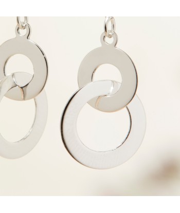 Boucles d'oreilles pendantes anneaux plats entrelacés en argent Vous souhaitez 