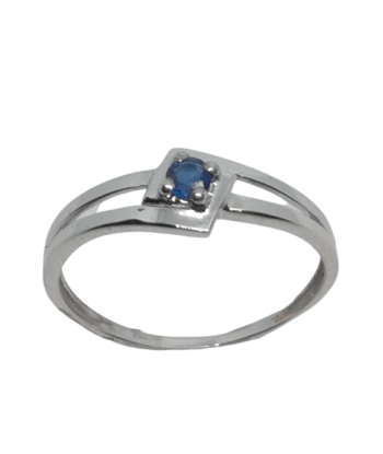 Bague en or gris, saphir en ligne