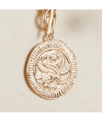 Collier chaîne trombone et médaille Mythologie en plaqué or du meilleur 