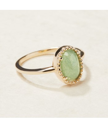 Bague sertie d'Aventurine en plaqué or Venez acheter