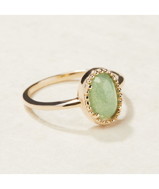 Bague sertie d'Aventurine en plaqué or Venez acheter