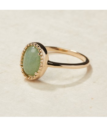 Bague sertie d'Aventurine en plaqué or Venez acheter