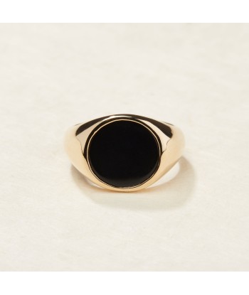 Chevalière ronde Agate noire en plaqué or Vous souhaitez 