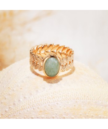 Bague feuillage Aventurine en plaqué or offre 