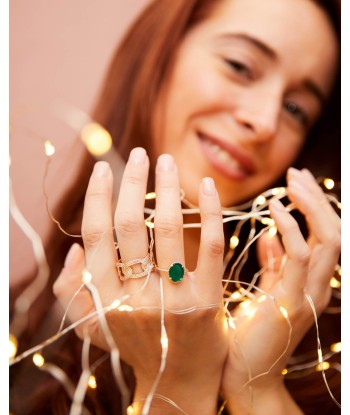 Bague mailles entrelacées en plaqué or la chaussure