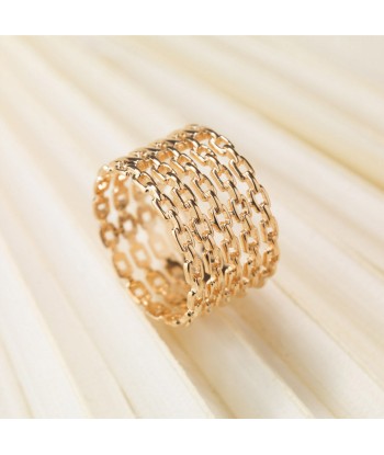 Bague large maille forçat en plaqué or livraison et retour toujours gratuits