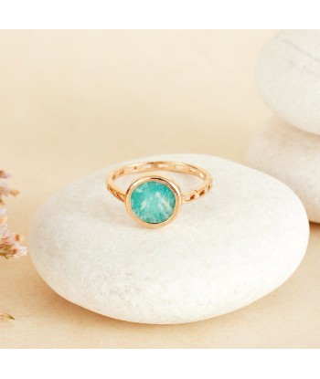 Bague sertie clos d'Amazonite en plaqué or Economisez 