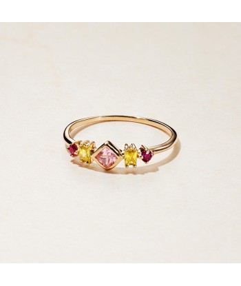 Bague Oxydes de zirconium jaune et rose en plaqué or online