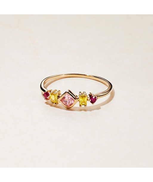 Bague Oxydes de zirconium jaune et rose en plaqué or online