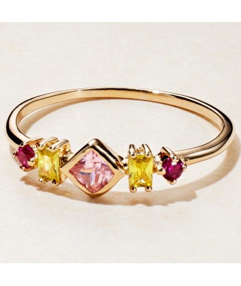 Bague Oxydes de zirconium jaune et rose en plaqué or online