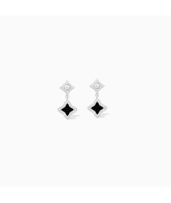 Stars & Flowers earrings argentées - Motif noir Toutes les collections ici