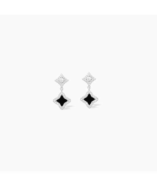 Stars & Flowers earrings argentées - Motif noir Toutes les collections ici