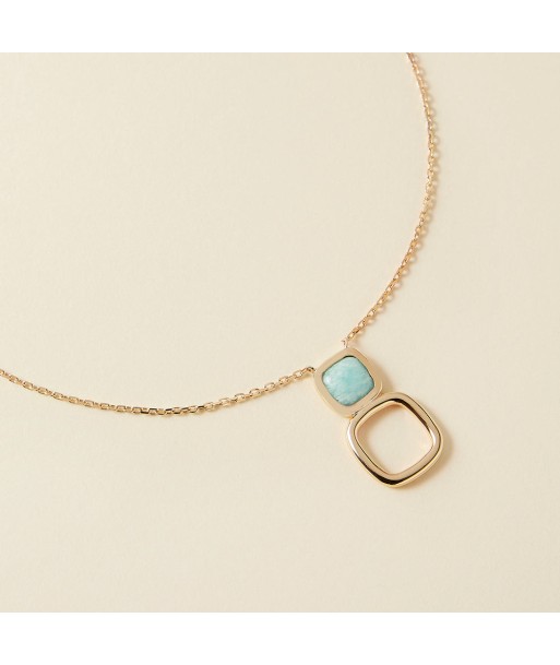 Collier Carré serti d'Amazonite en plaqué or offre 