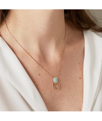 Collier Carré serti d'Amazonite en plaqué or offre 