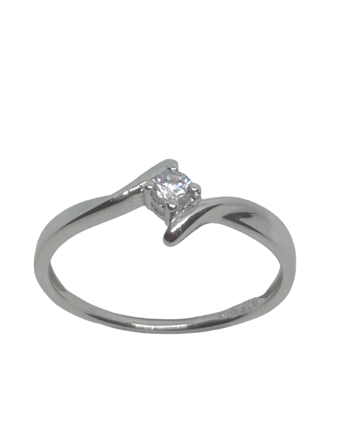 Bague en or gris, oxyde de zirconium store