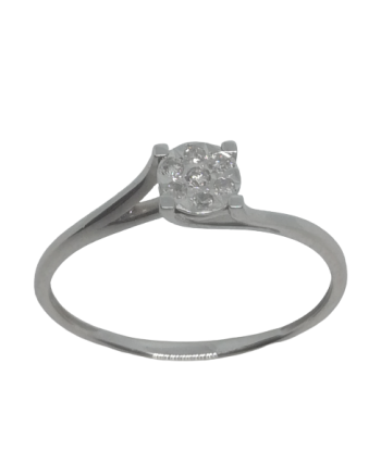 Bague en or gris, oxyde de zirconium des créatures d'habitude