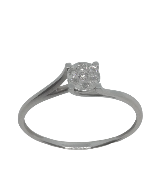 Bague en or gris, oxyde de zirconium des créatures d'habitude