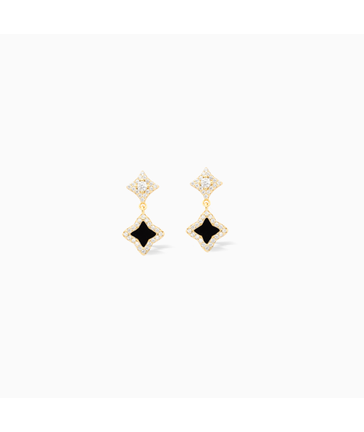 Stars & Flowers earrings dorées - Motif noir Voir les baskets