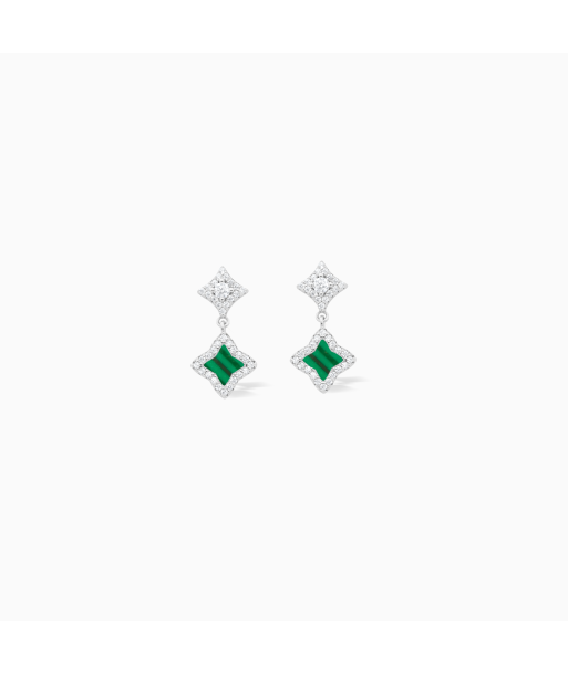 Stars & Flowers earrings argentées - Motif vert Venez acheter