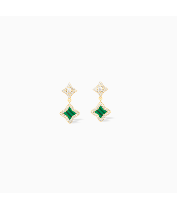 Stars & Flowers earrings dorées - Motif vert s'inspire de l'anatomie humaine