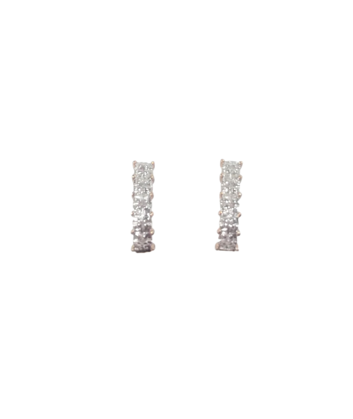 Boucles d'oreilles en or, oxydes de zirconium les ctes