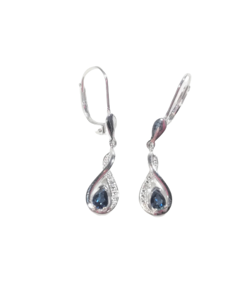 Boucles d'oreilles en or, saphir et diamant de la marque