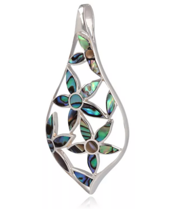 Pendentif en argent, nacre d'abalone de l' environnement