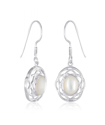 Boucles d'oreilles en argent, nacre blanche Découvrez la collection