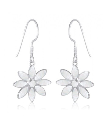 Boucles d'oreilles en argent, nacre blanche 2023